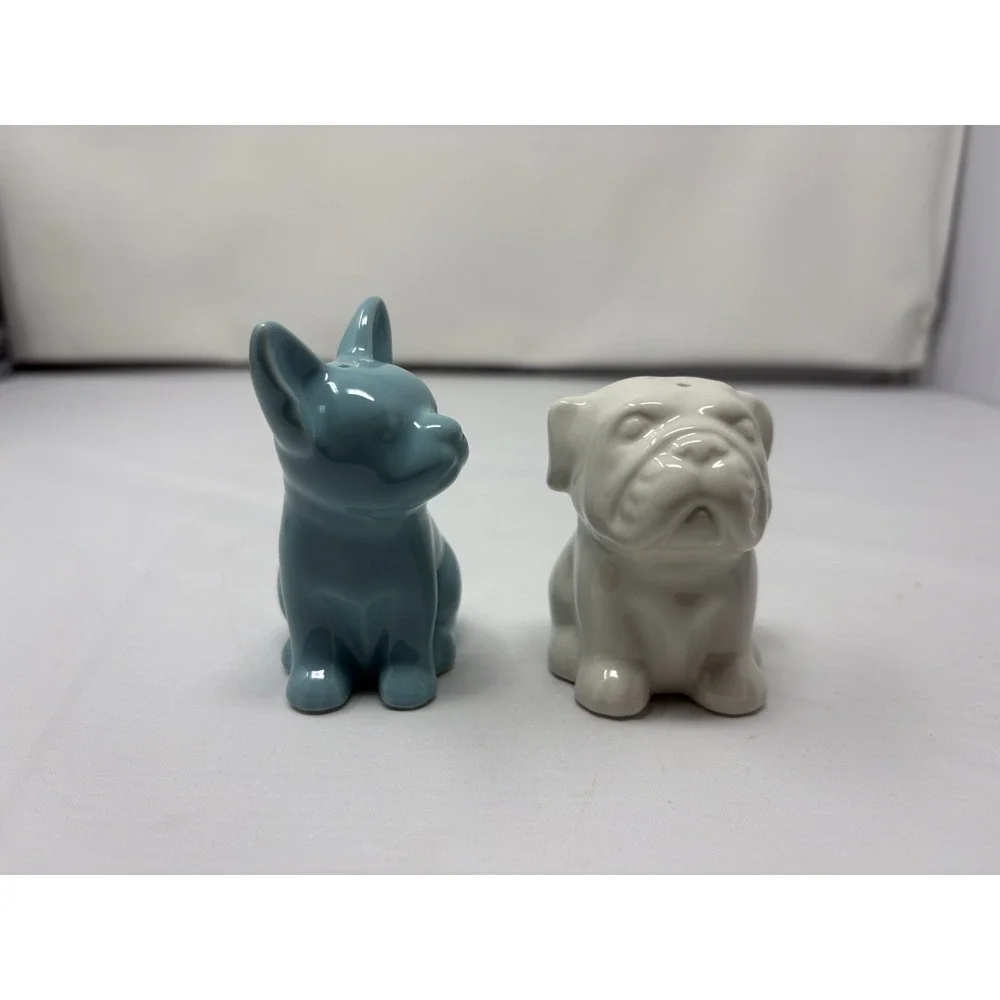 French Bulldog Shakers Salt Pepper Blue White Ceramic Dog Threshold Target